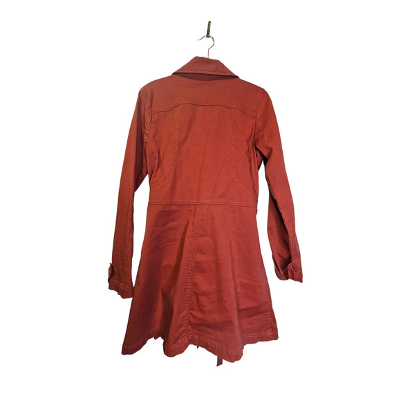 Patagonia S Rust Orange Organic Cotton Trench Coat Gorpcore Classic Staple - Picture 2 of 3